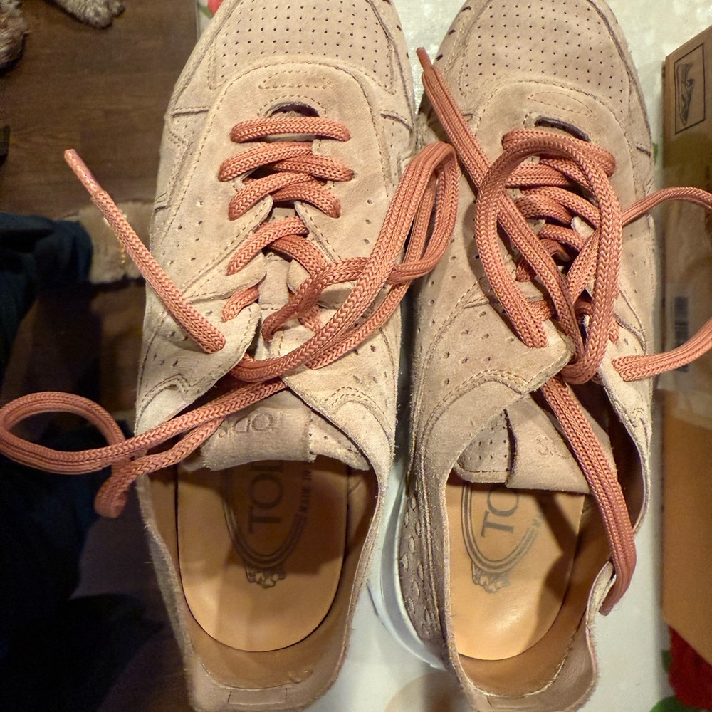 Tod's Women's Beige Suede Athletic Shoes